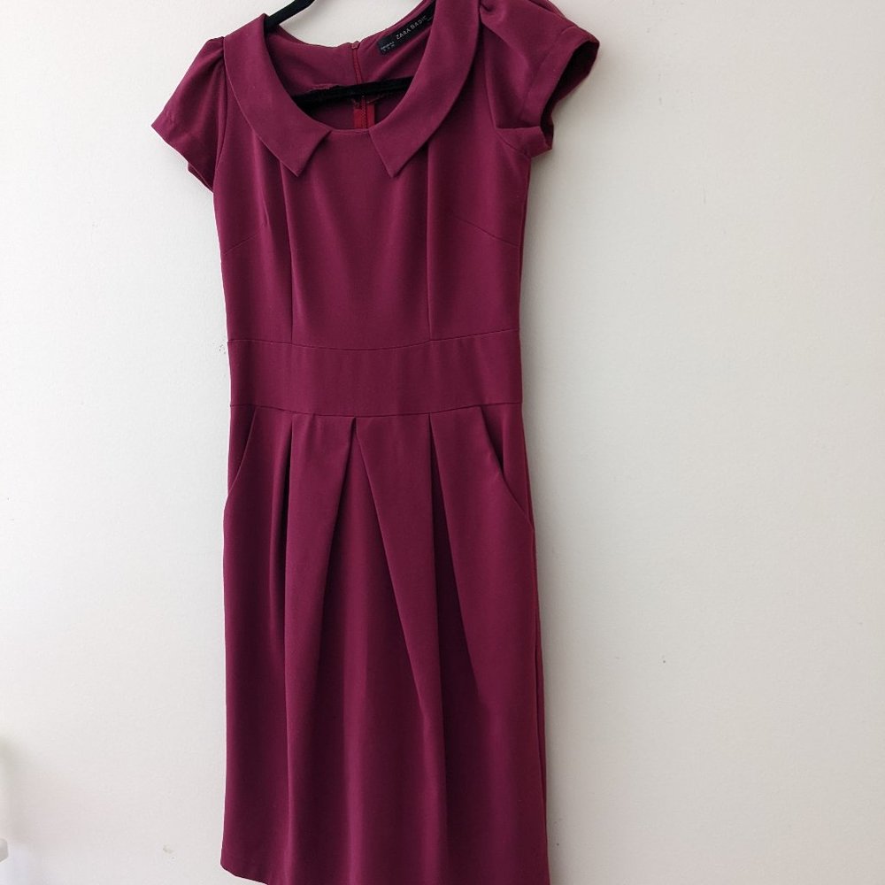 Zara Burgundy Midi Dress